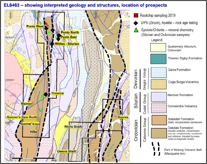 Map showing the geology of the Wellington Project 